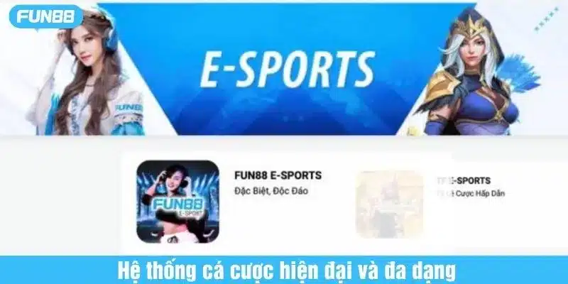 Giao diện thể thao điện tử FUN88 thiết kế tối ưu